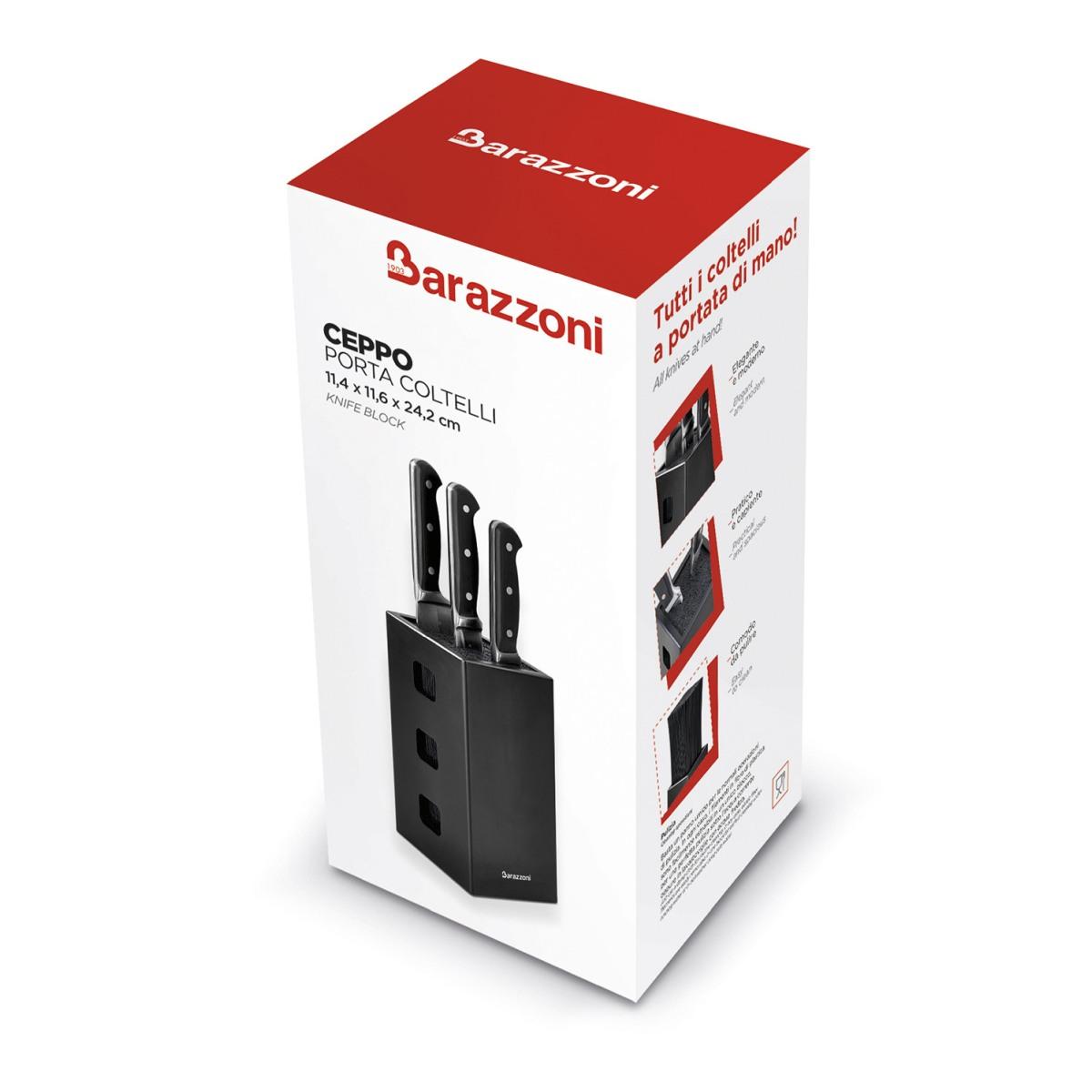 Ceppo Porta Coltelli Legno Nero (coltelli esclusi) | Barazzoni