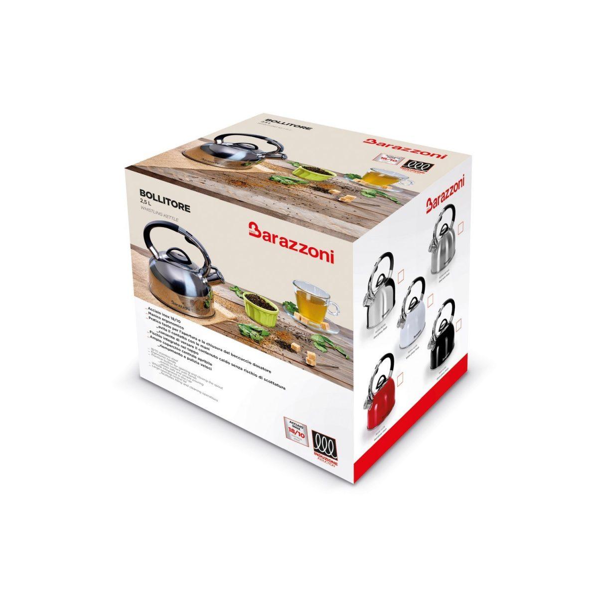 Bollitore Inox Inox Barazzoni Nero con Fischio Lt.2,5 | Barazzoni