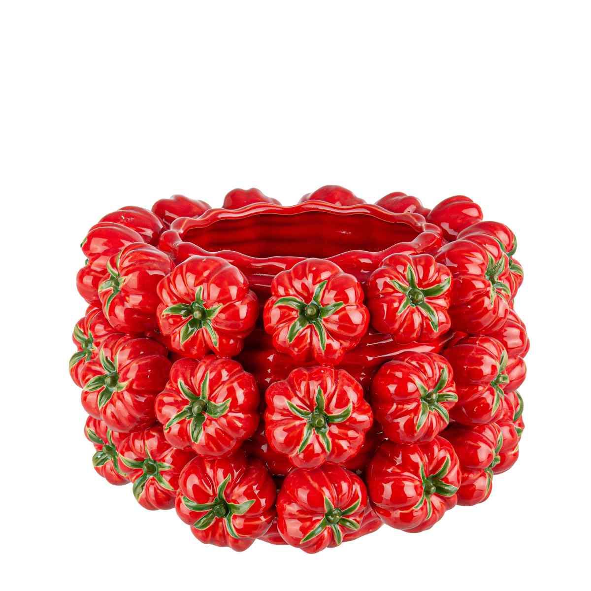 Vaso Ceramica Pomodori Rossi cm.33x22 | Bizzotto