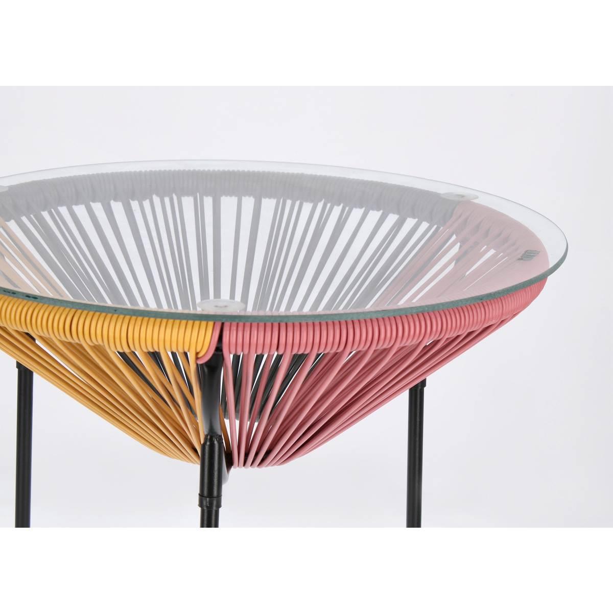 Tavolo Parker Multicolor con Vetro cm.ÃƒÂ˜50 | Bizzotto