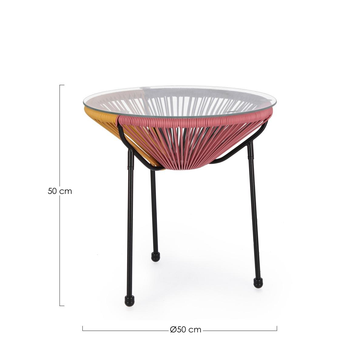 Tavolo Parker Multicolor con Vetro cm.ÃƒÂ˜50 | Bizzotto