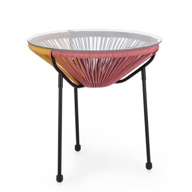 Tavolo Parker Multicolor con Vetro cm.ÃƒÂ˜50 | Bizzotto