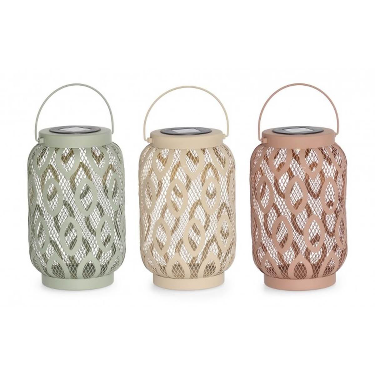 Lanterna Solare Metallo Estel cm.25,5 Assortito 3 Colori | Bizzotto