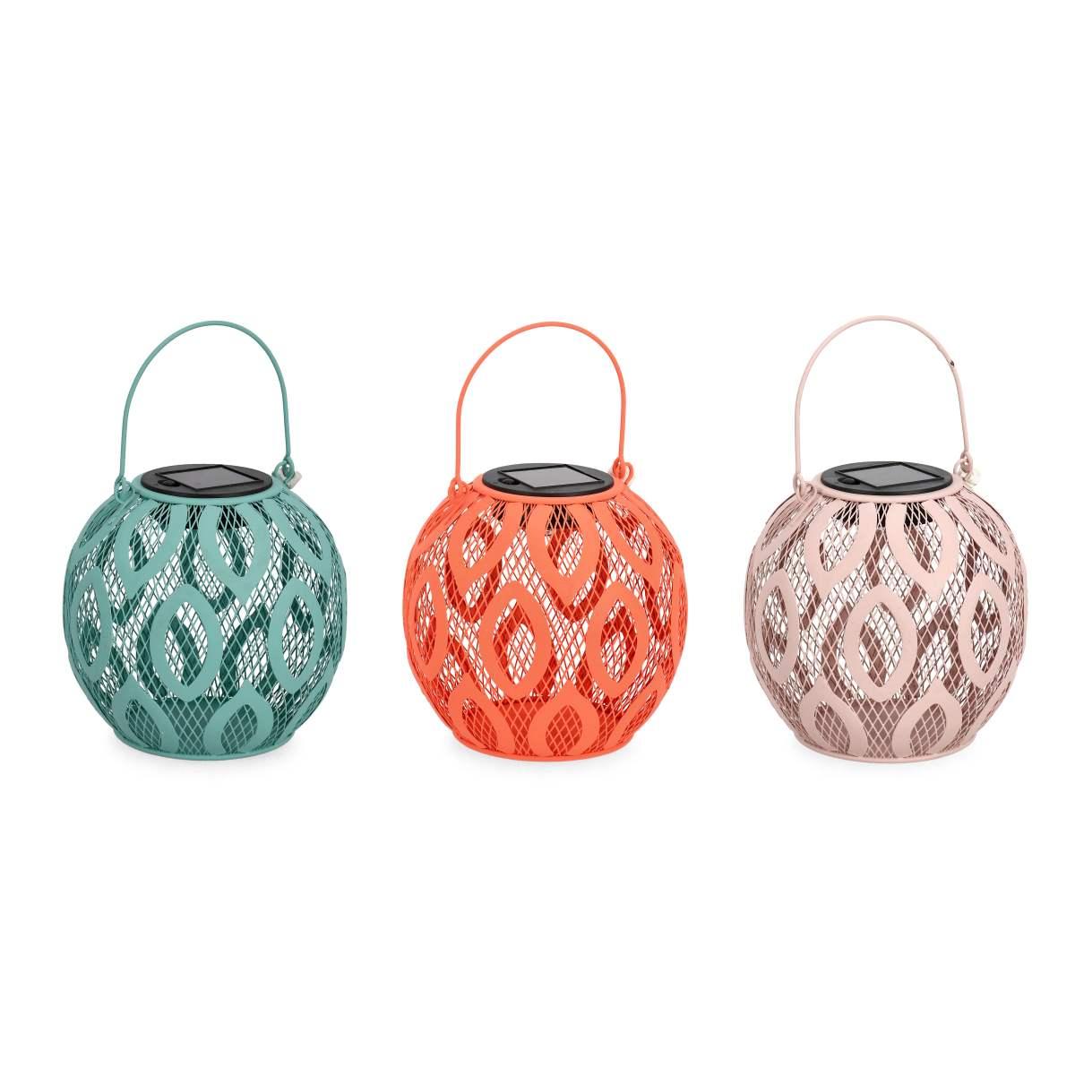 Lanterna Solare Metallo Krizia cm.15 Assortito 3 Colori | Bizzotto