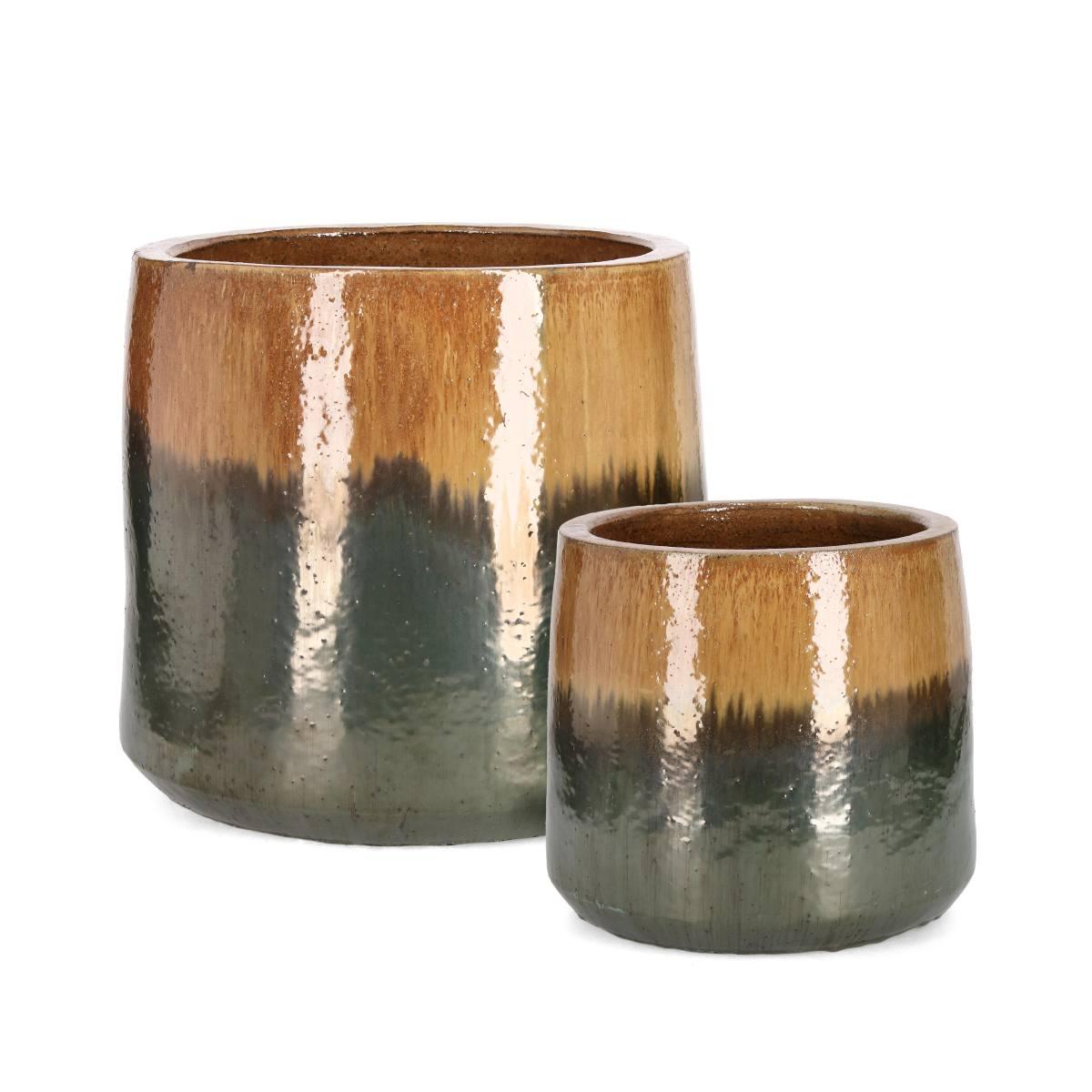 Portavaso Terracotta Thran Verde Ocra cm.ÃƒÂ˜48x43 | Bizzotto