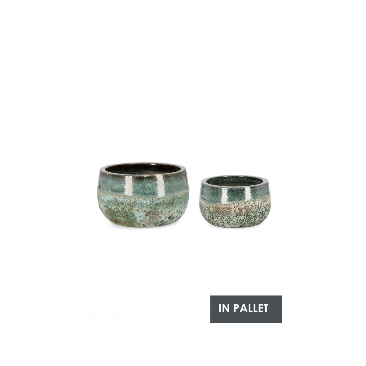 Portavaso Terracotta Duyen Ciotola Verde Giada cm.ÃƒÂ˜36x22 | Bizzotto