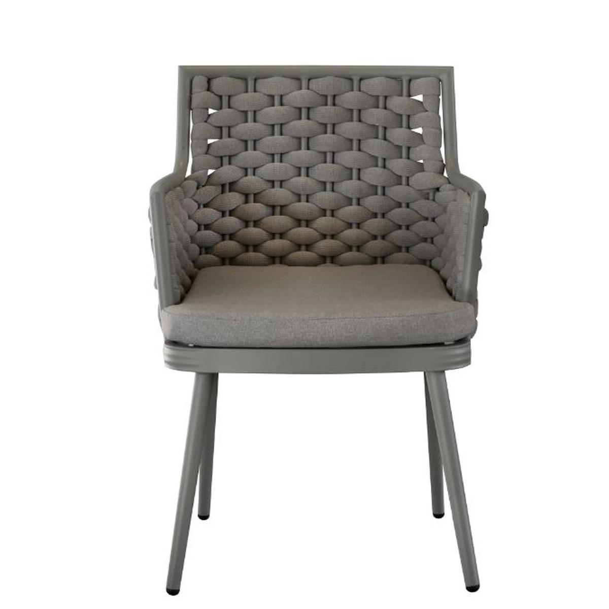 Poltrona Alluminio Iside c/Cuscino Grigia 80x50x60 | Re Garden