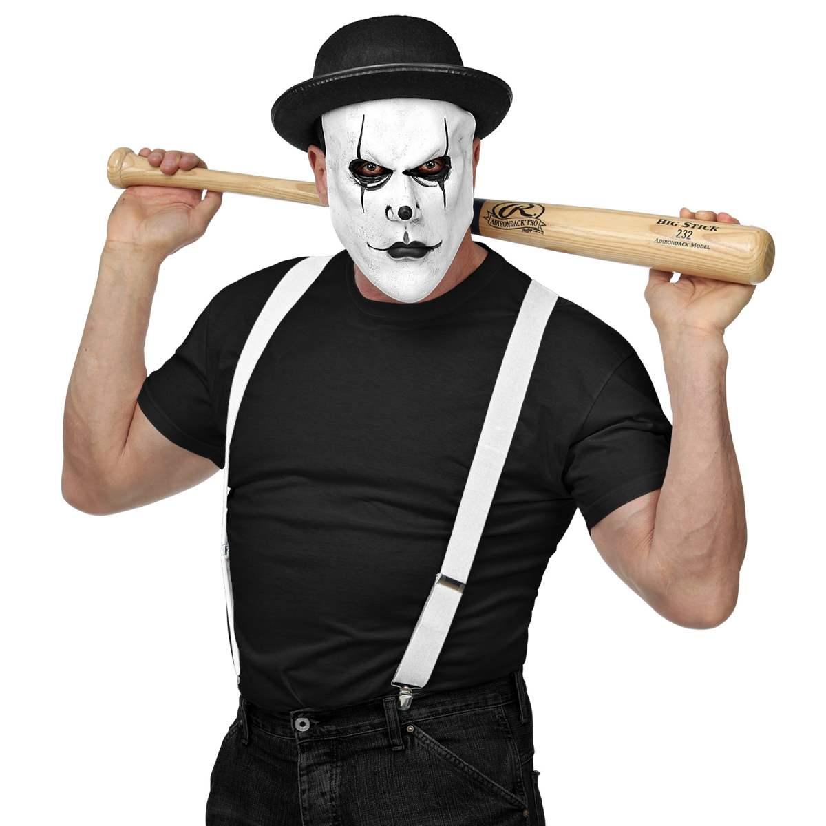 Maschera Viso Lattice Horror Volto Bianco con Cappello |Widmann