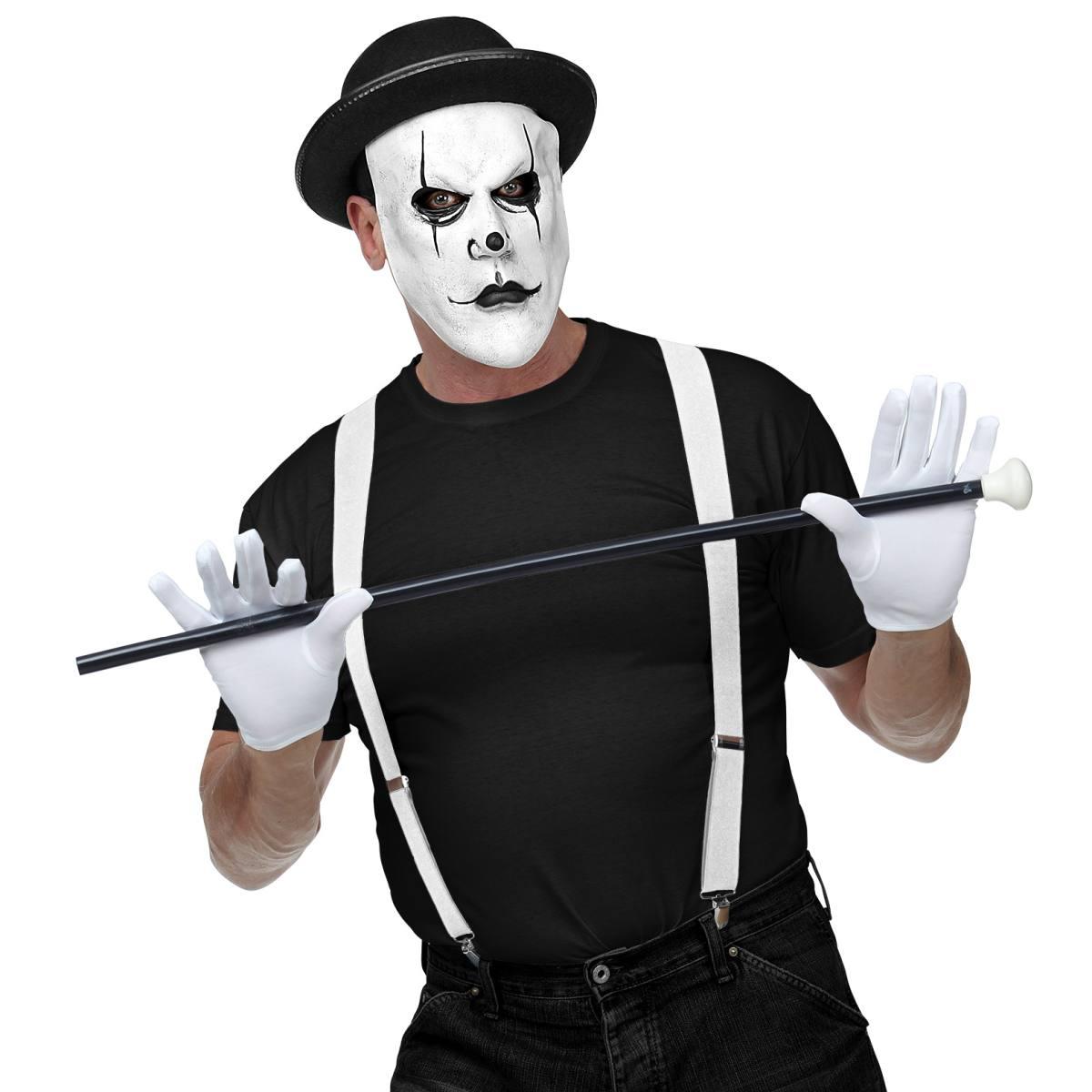 Maschera Viso Lattice Horror Volto Bianco con Cappello |Widmann