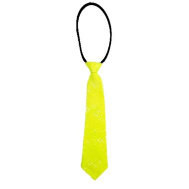 Cravatta gialla con paillettes