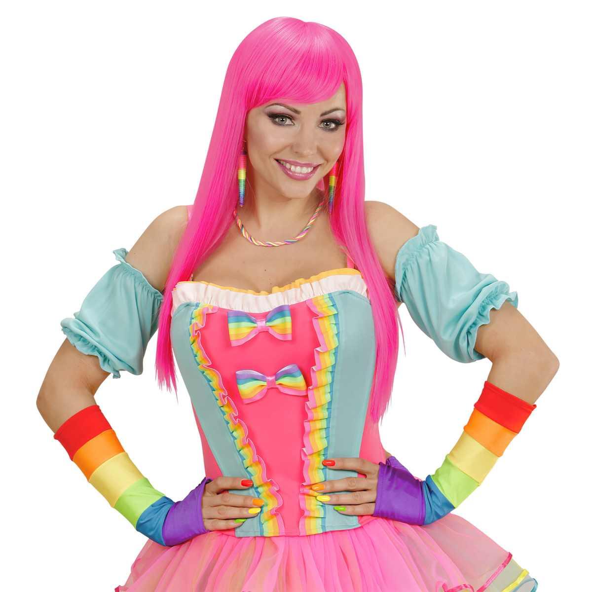 Guanti Lunghi Arcobaleno Senza Dita cm.33 |Widmann