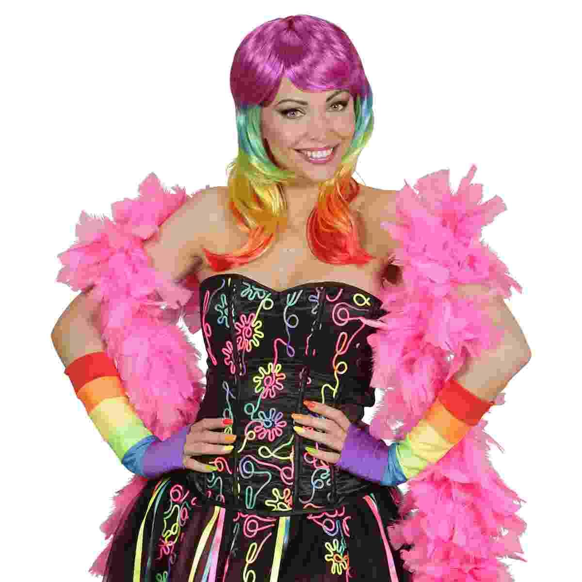 Guanti Lunghi Arcobaleno Senza Dita cm.33 |Widmann