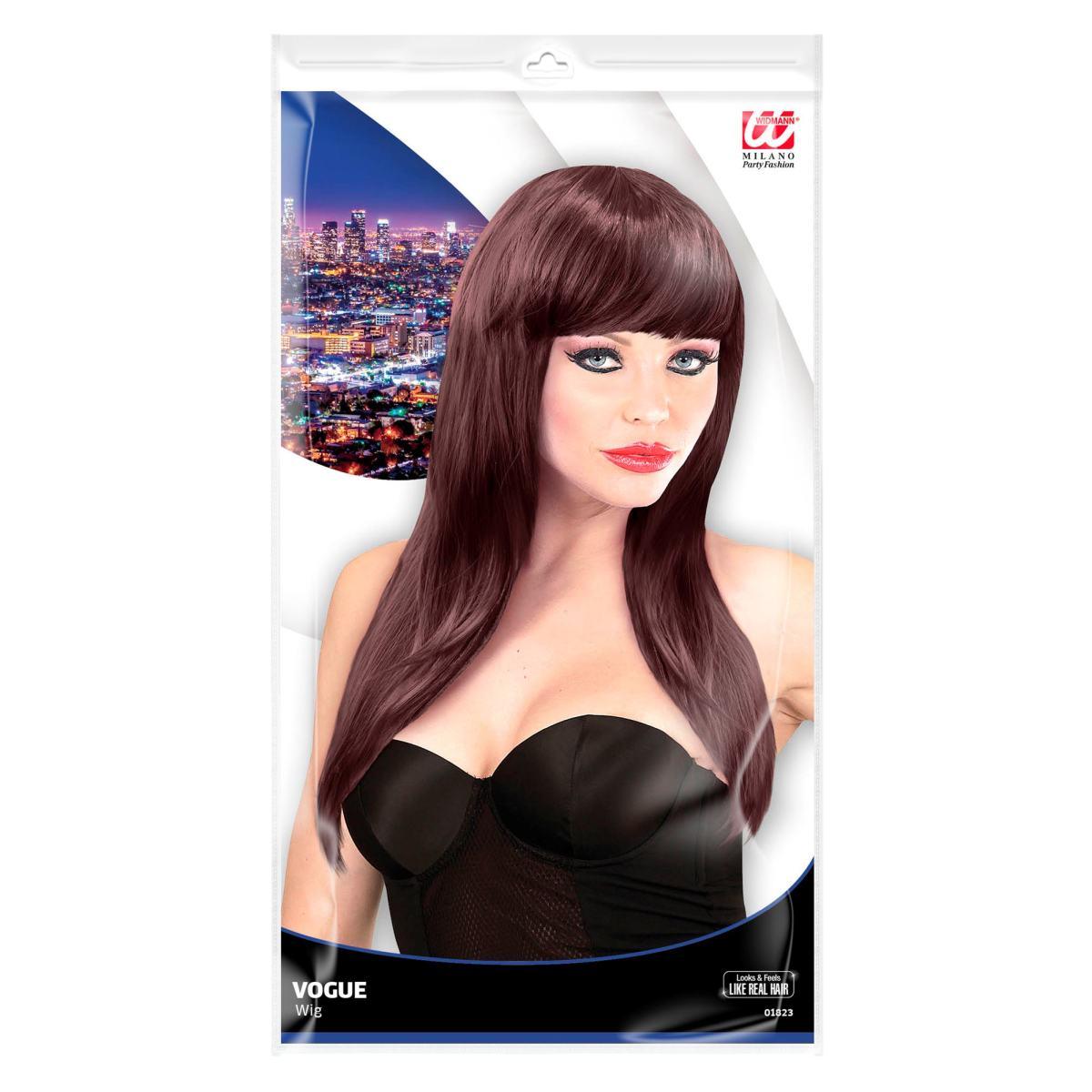 Parrucca Vogue Castana Liscia con Frangia |Widmann