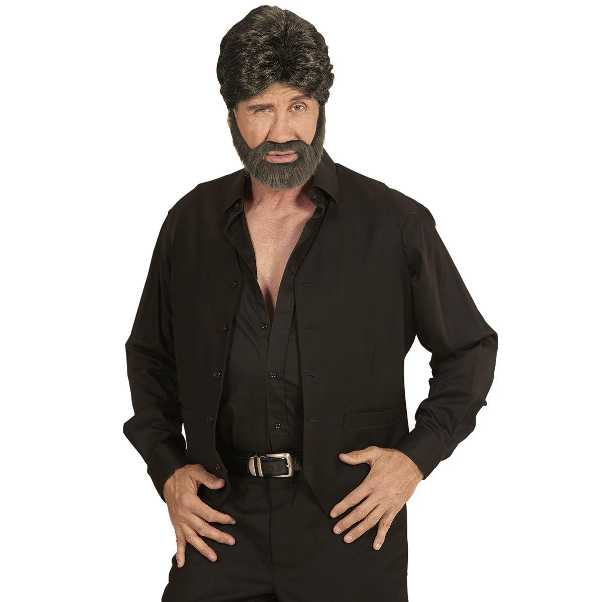 Parrucca Castana Player con Barba |Widmann