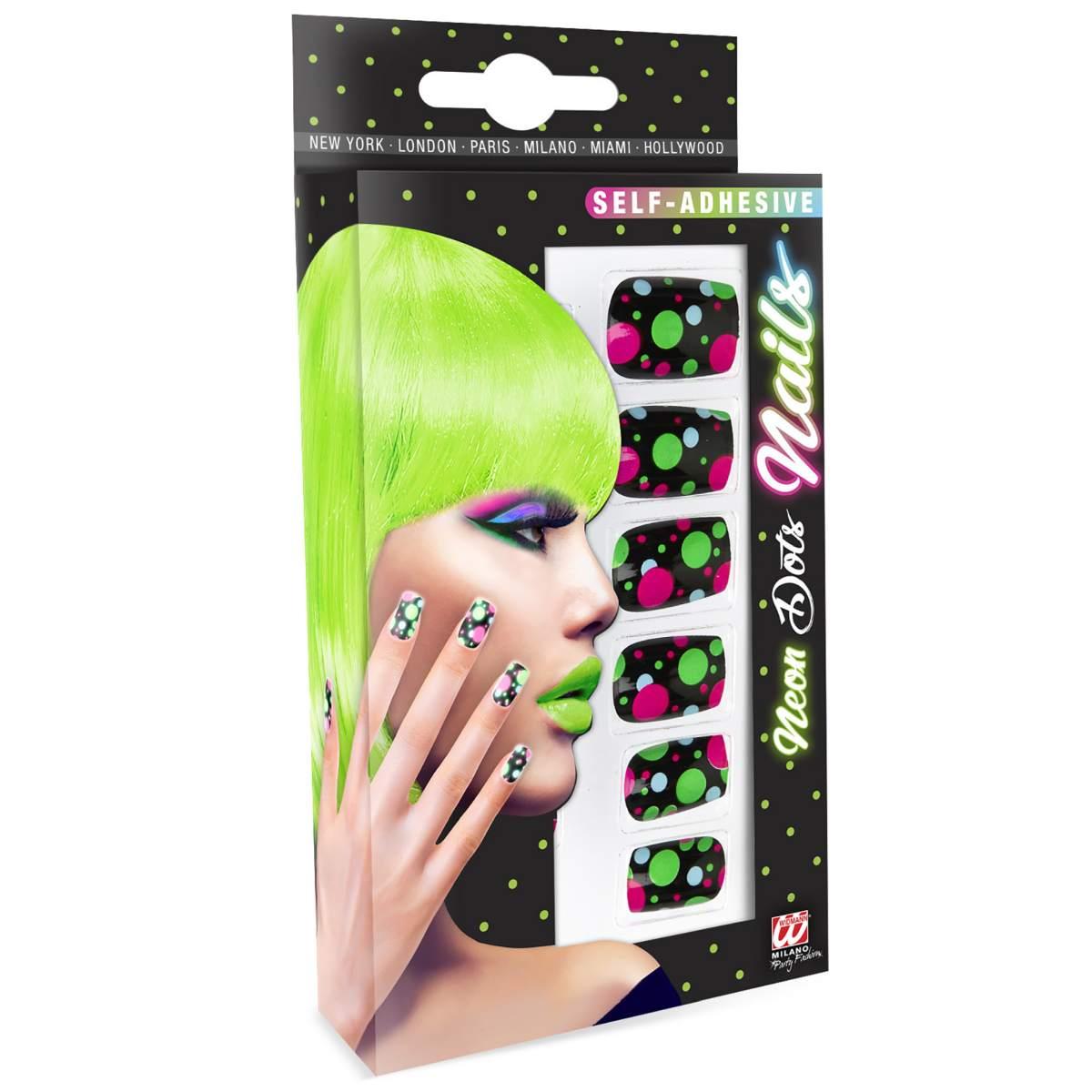 Unghie Pallini Neon Adesive  Set pz.12 |Widmann