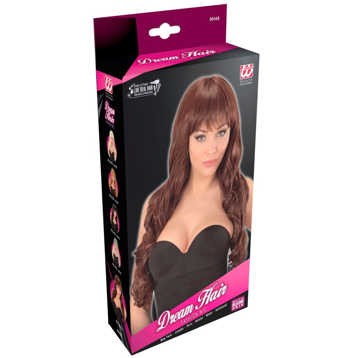 Parrucca Dream Castana Melania Mossa con Frangia |Widmann