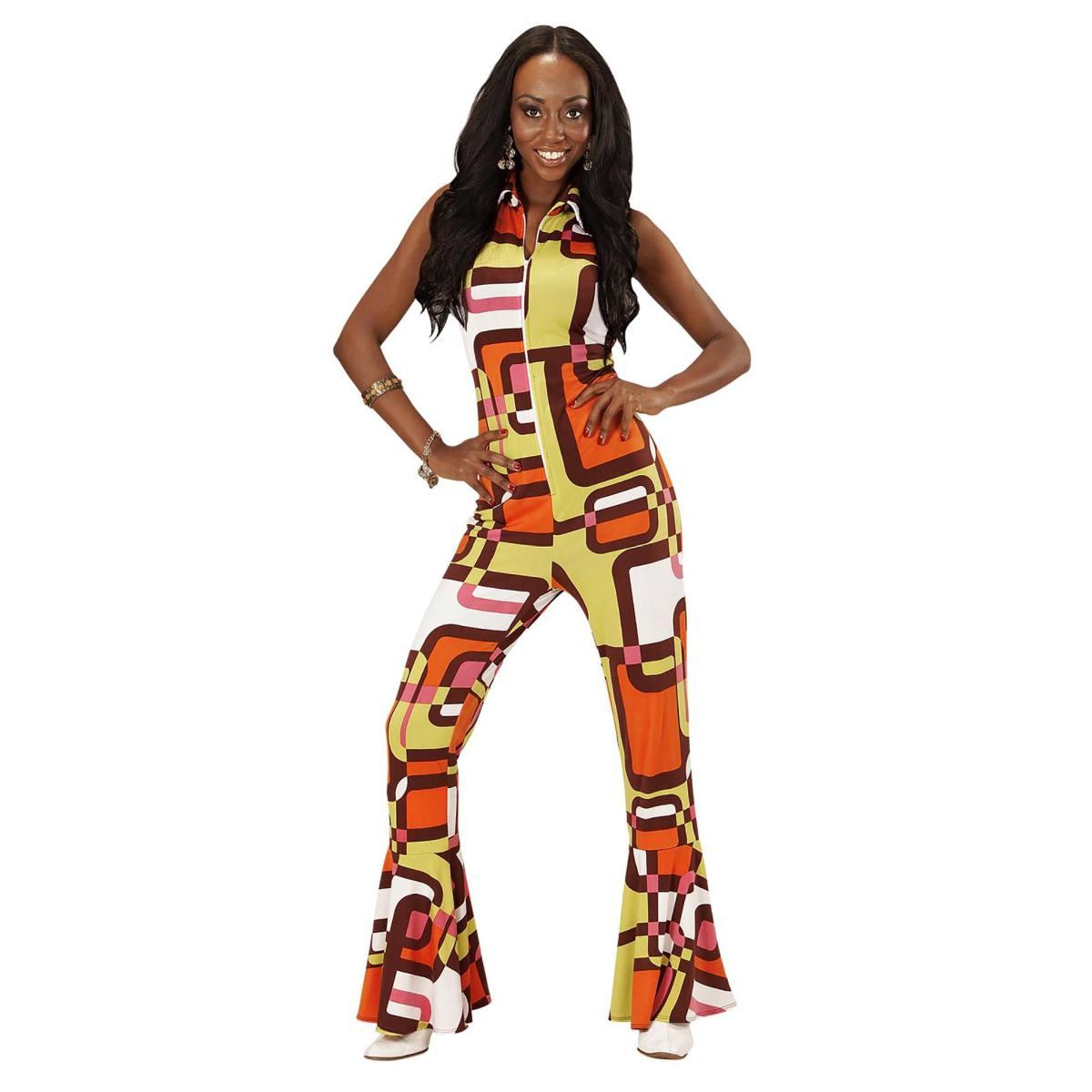 Costume Tuta Disco Anni '70 Tubes Arancio |Widmann