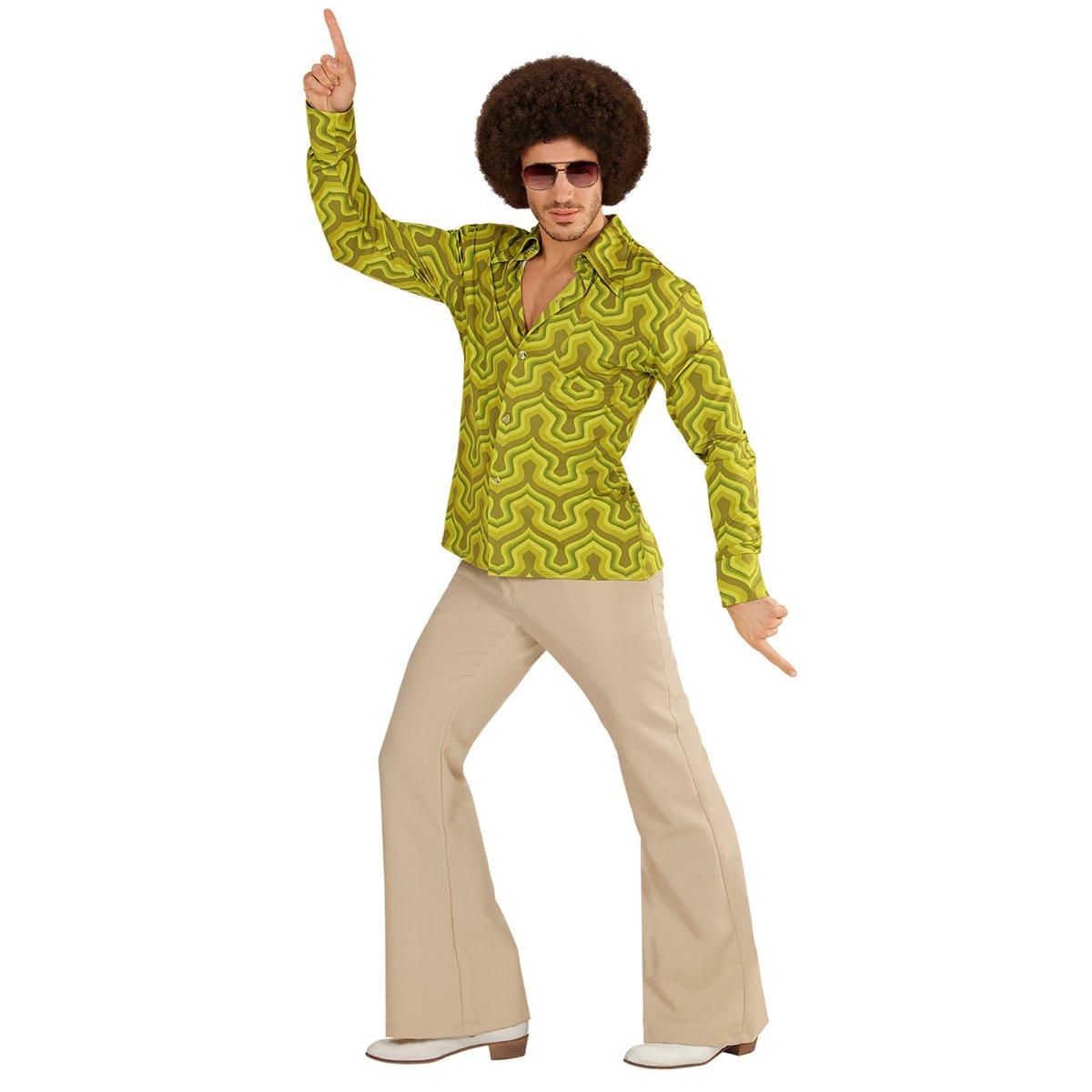 Camicia Fantasia Anni '70/'80 Verde |Widmann