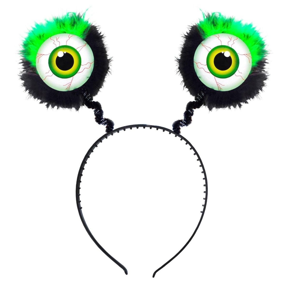 Cerchietto Alieno Occhi con Piume Verde |Widmann