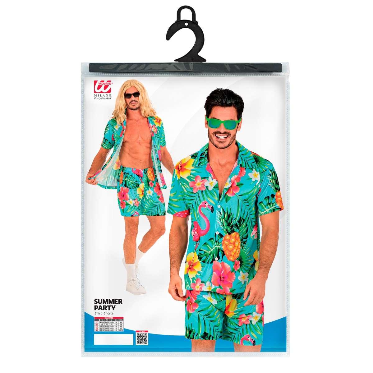 Costume Completo Summer Party Hawaii Azzurro |Widmann