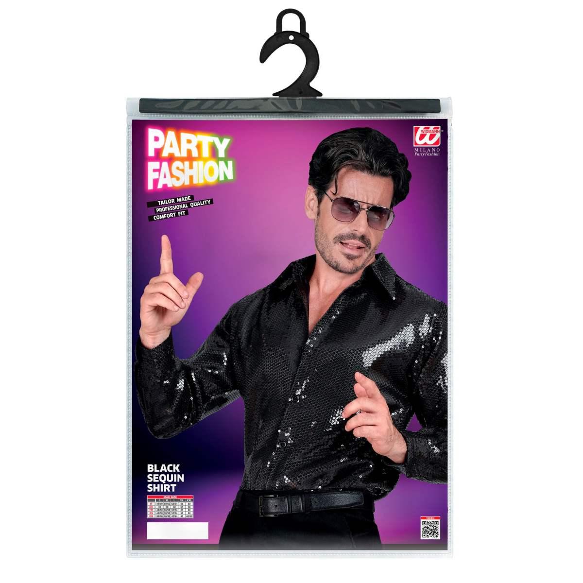 Camicia Nera Disco Paillettes |Widmann