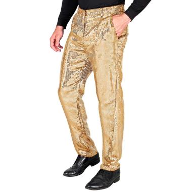 Pantaloni Anni Party Disco Oro con Paillettes |Widmann