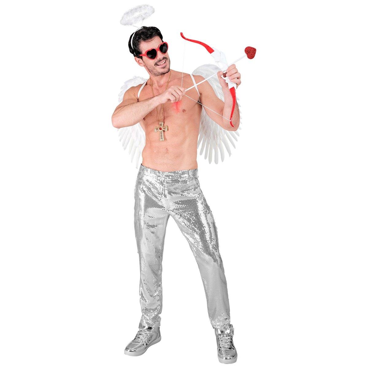 Pantaloni Anni Party Disco Argento con Paillettes |Widmann