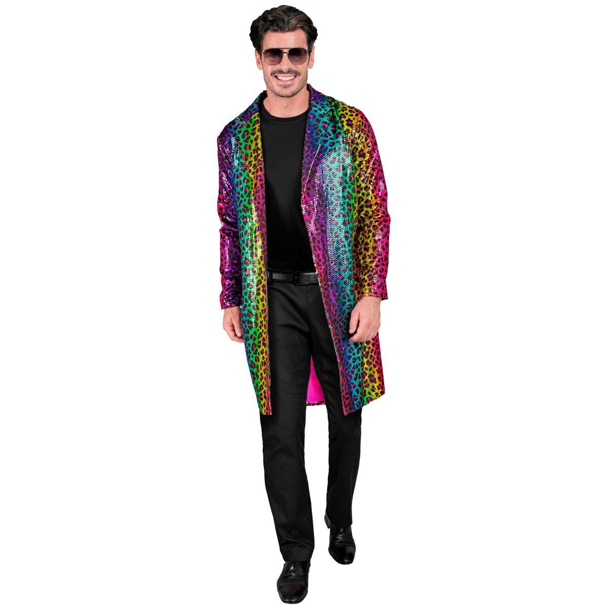 Cappotto Party Disco Animalier Leopardato Arcobaleno |Widmann