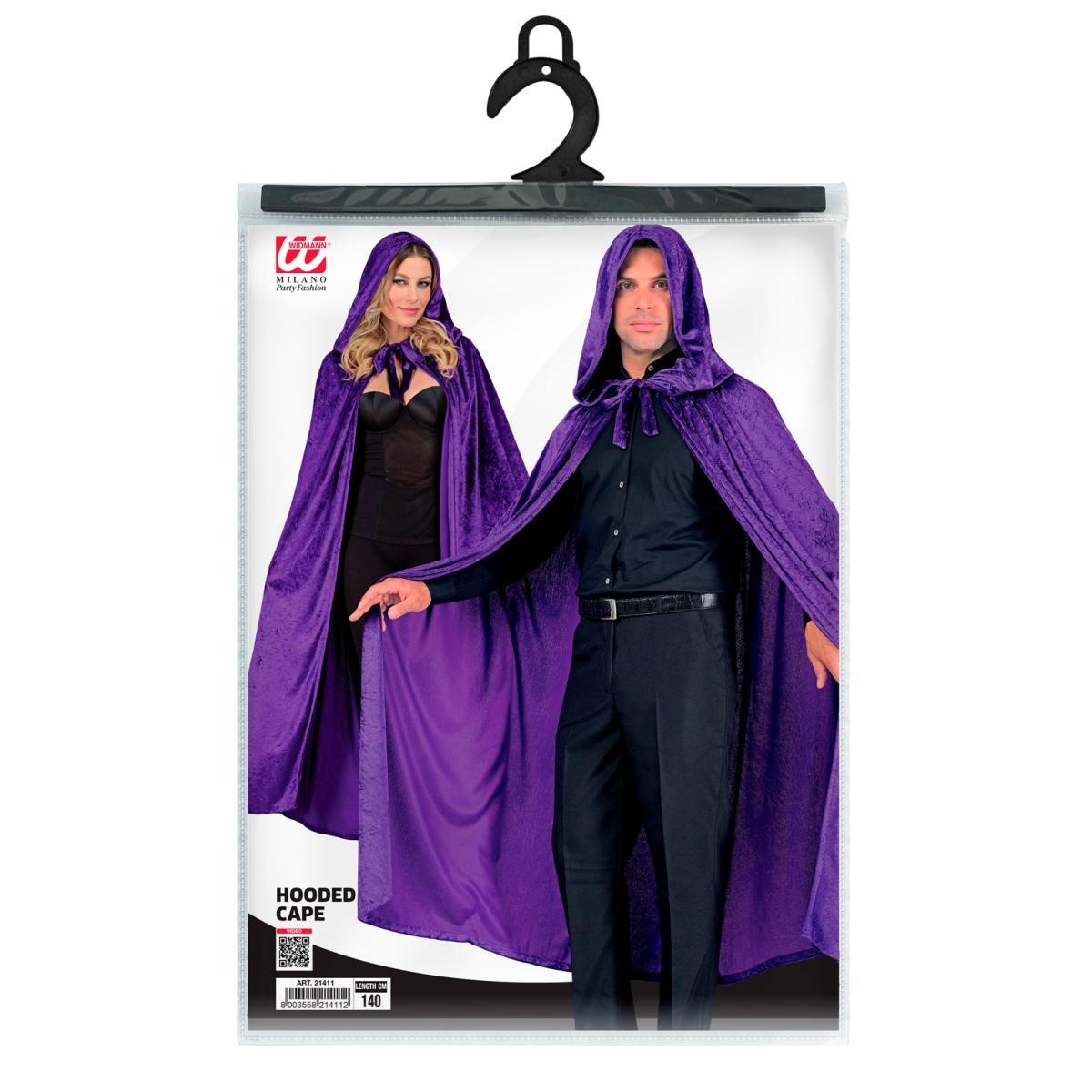 Mantello cm.140 Viola Velluto con Cappuccio |Widmann