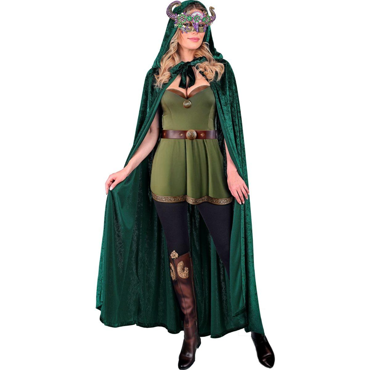 Mantello cm.140 Verde Velluto con Cappuccio |Widmann