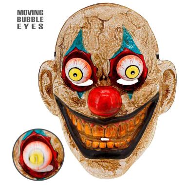 Maschera Viso PVC Horror Clown con Occhi Spalancati |Widmann