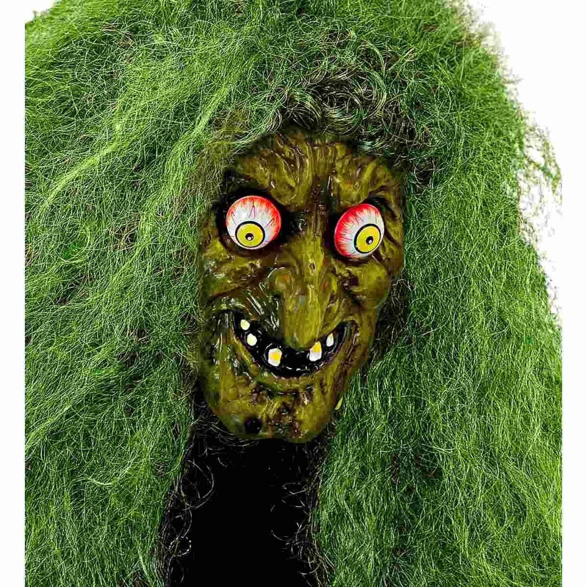 Maschera Viso PVC Horror Strega con Occhi Spalancati |Widmann