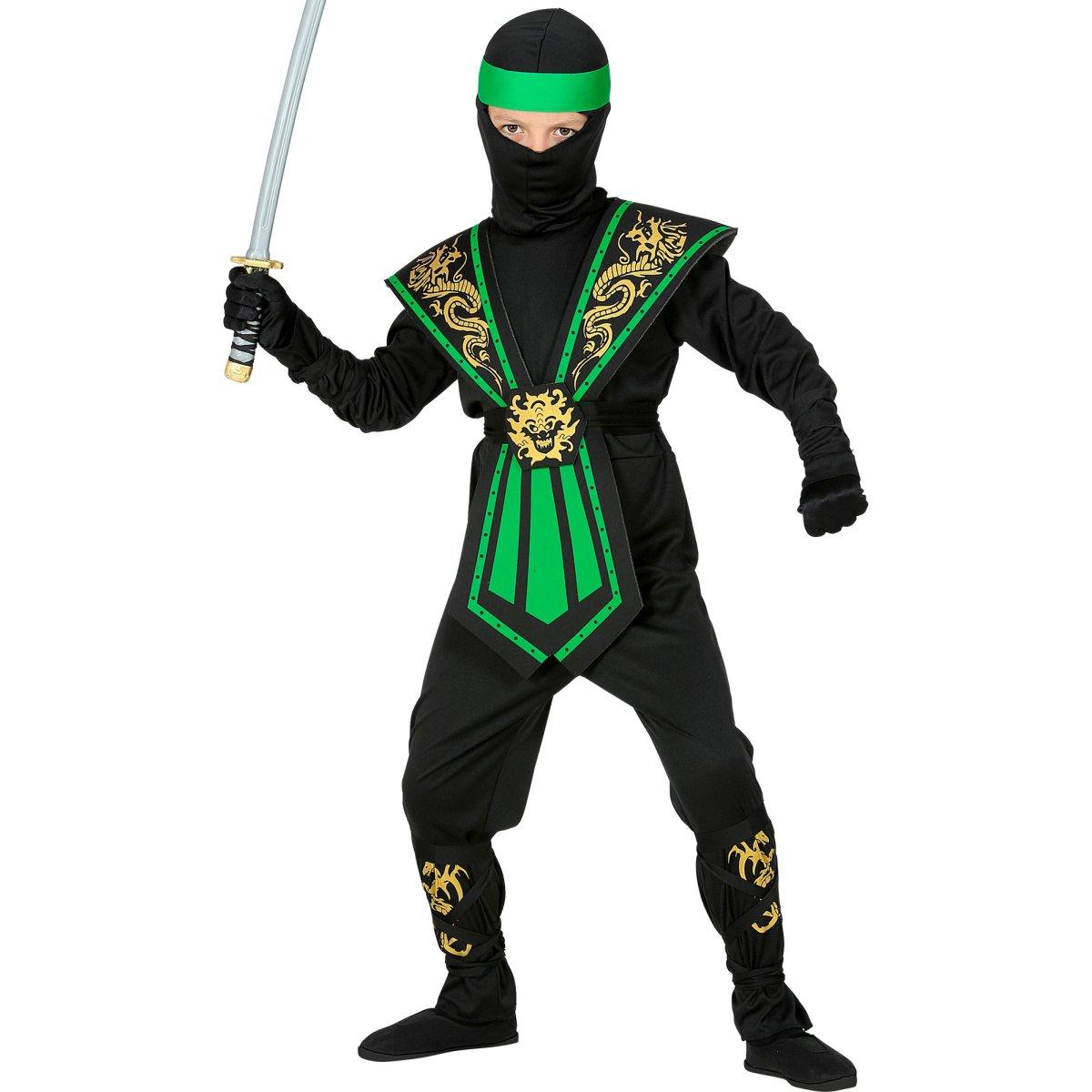 Costume Ninja Nero Verde |Widmann