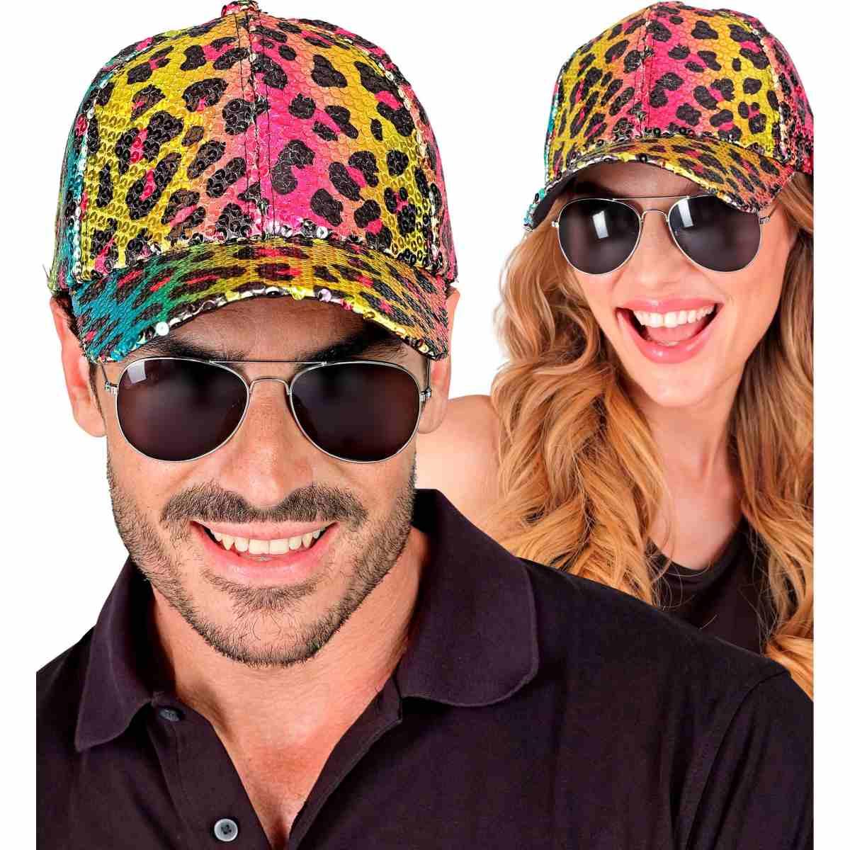 Cappello Berretto Animalier Leopardo Paillettes Multicolor |Widmann