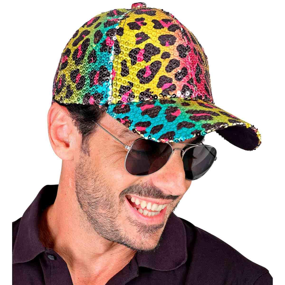 Cappello Berretto Animalier Leopardo Paillettes Multicolor |Widmann