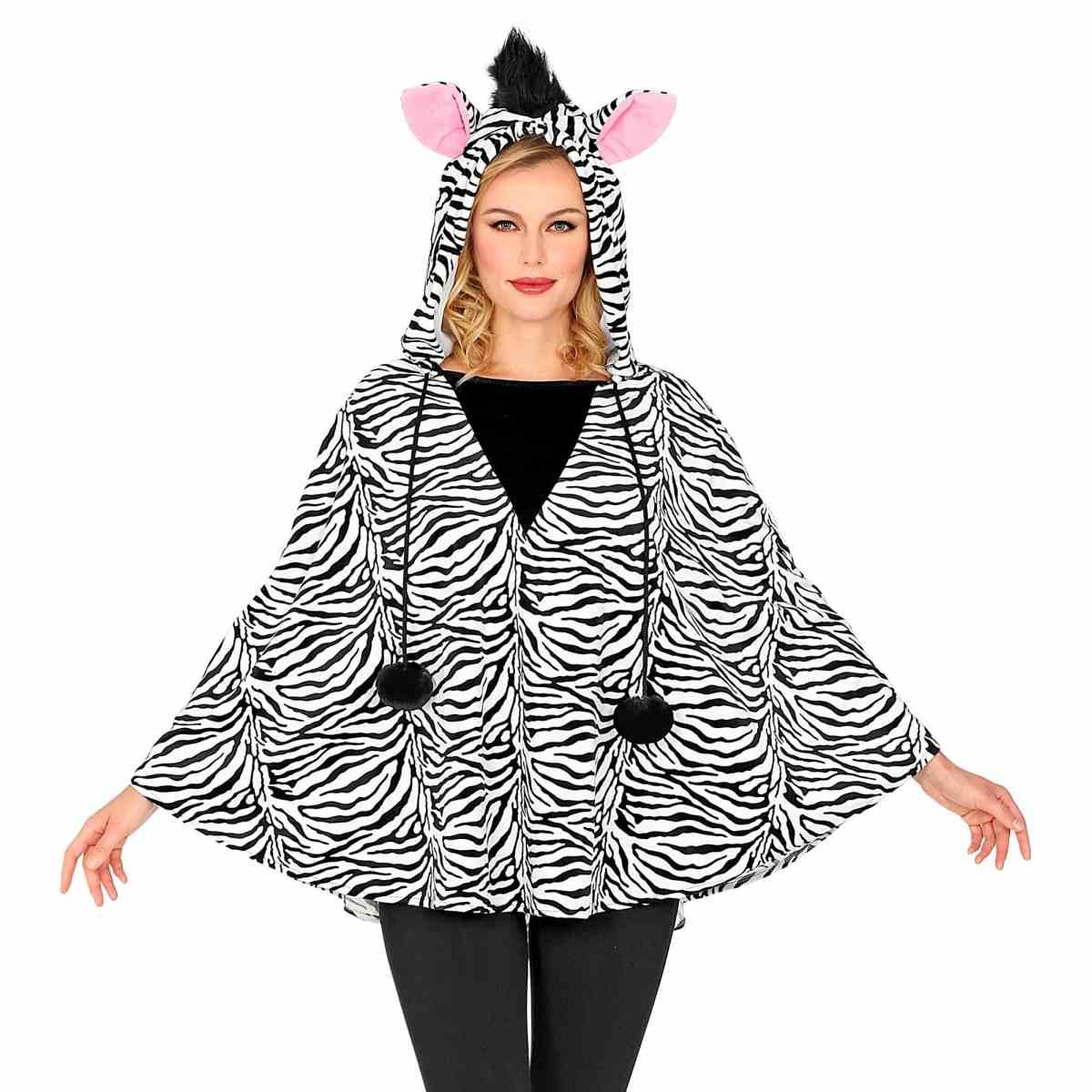 Poncho Zebra con Cappuccio |Widmann