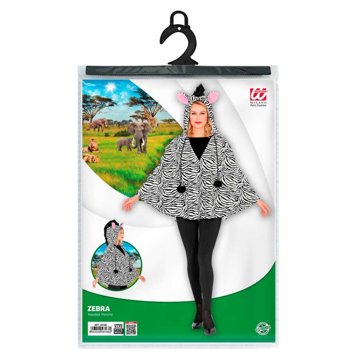 Poncho Zebra con Cappuccio |Widmann