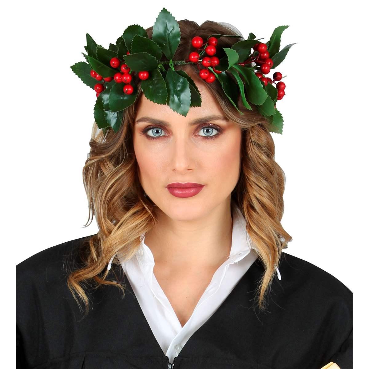 Corona Alloro Laureato Verde con Bacche Rosse |Widmann