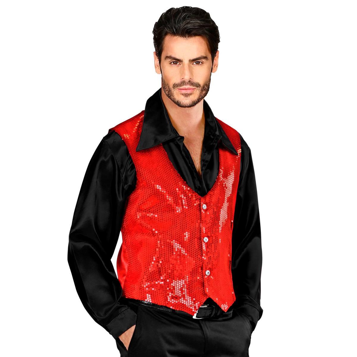 Costume Gilet Rosso con Paillettes |Widmann