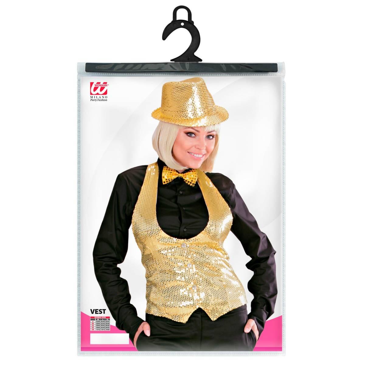Costume Gilet Oro con Paillettes |Widmann
