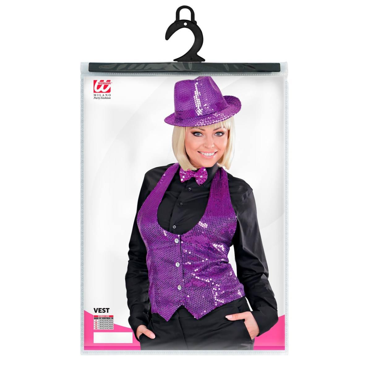 Costume Gilet Viola con Paillettes |Widmann