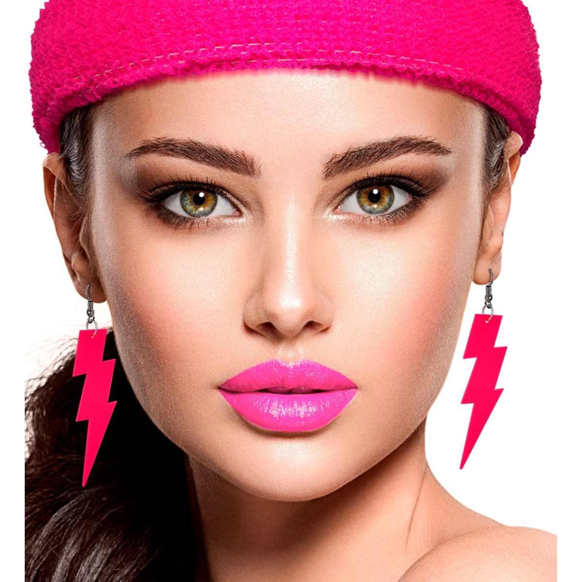 Orecchini Fulmine Rosa Fluorescenti |Widmann