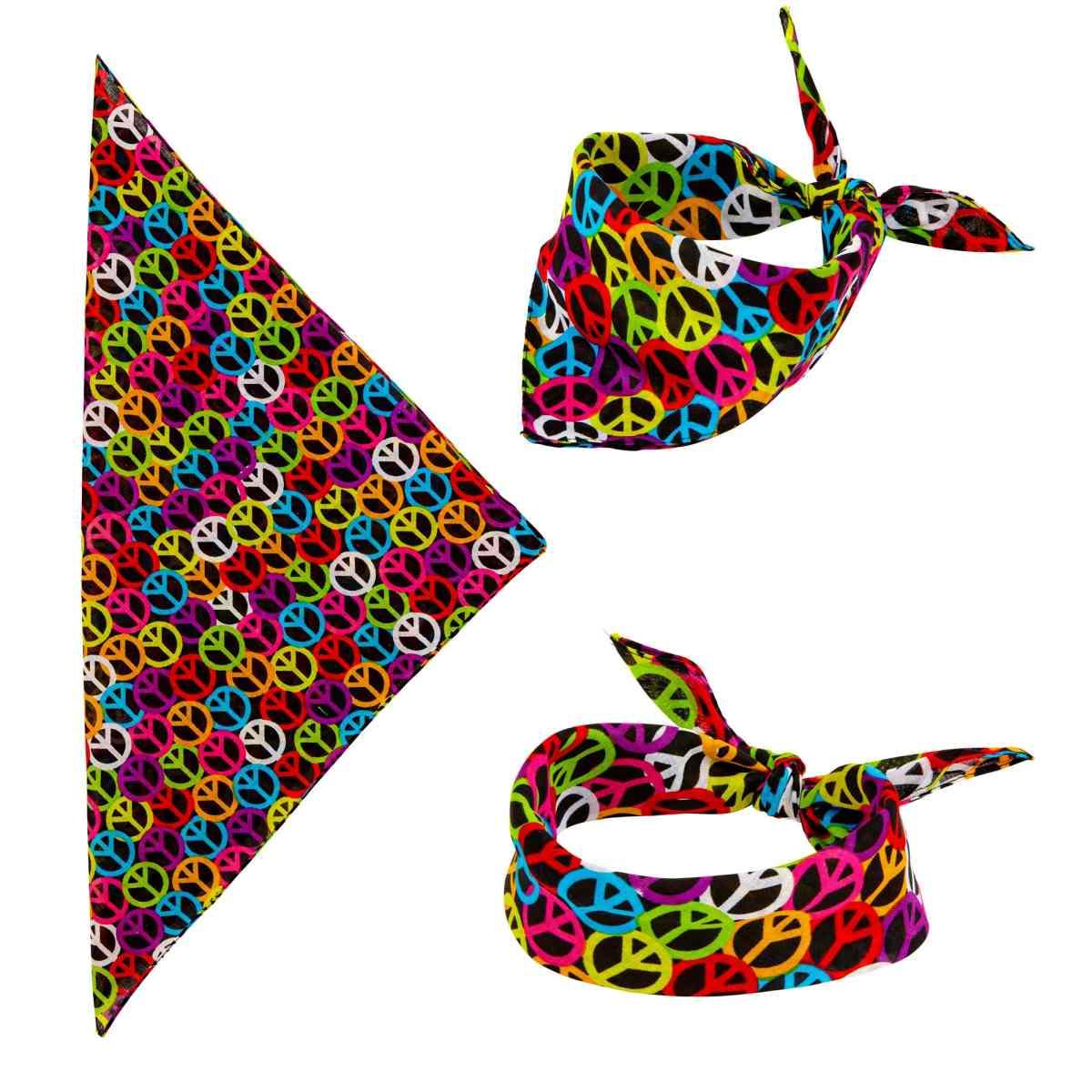 Bandana Tessuto Simboli Pace Multicolor cm.55x55 |Widmann