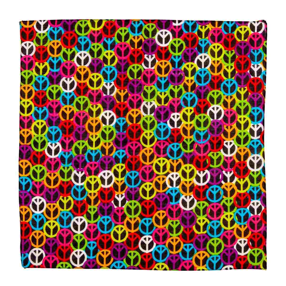 Bandana Tessuto Simboli Pace Multicolor cm.55x55 |Widmann