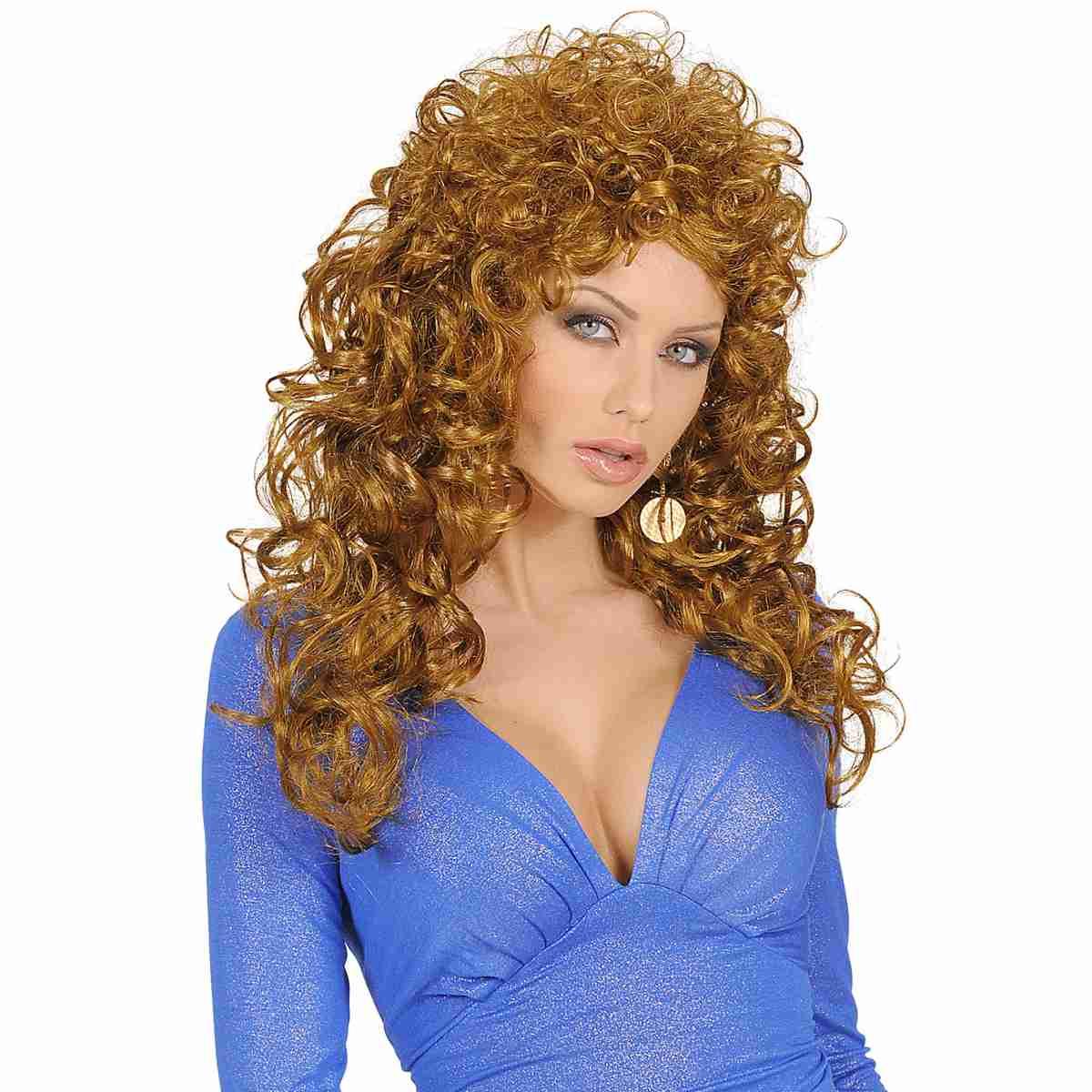 Parrucca Castana Riccia Attractive |Widmann