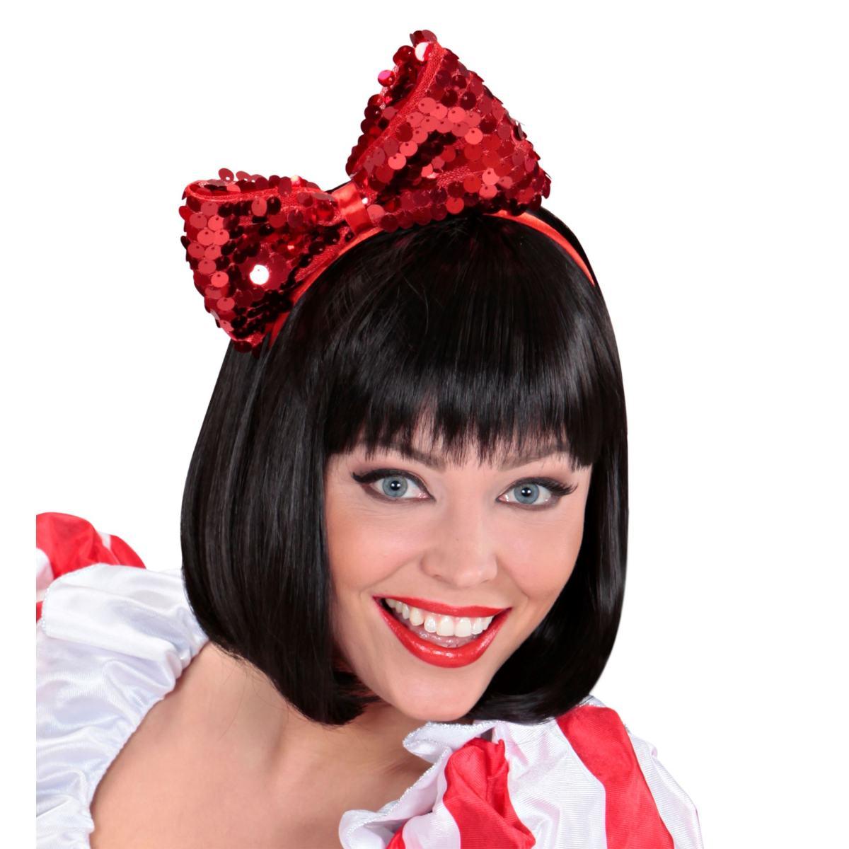 Cerchietto con Fiocco in Paillettes Rosso |Widmann