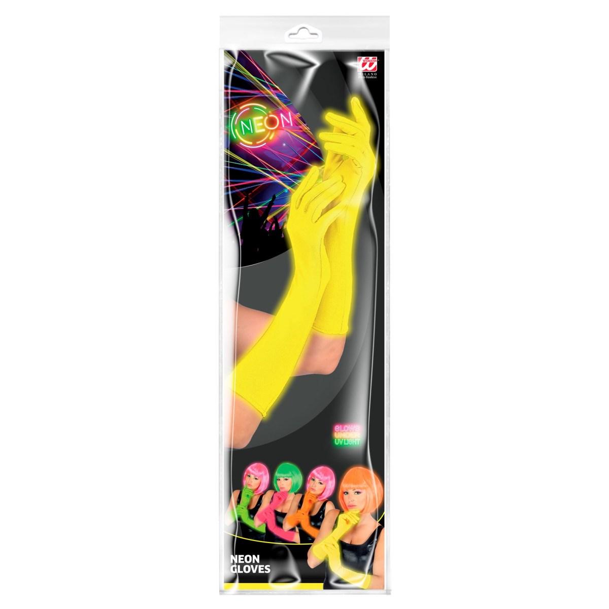 Guanti Lunghi Giallo Fluo pz.2 |Widmann