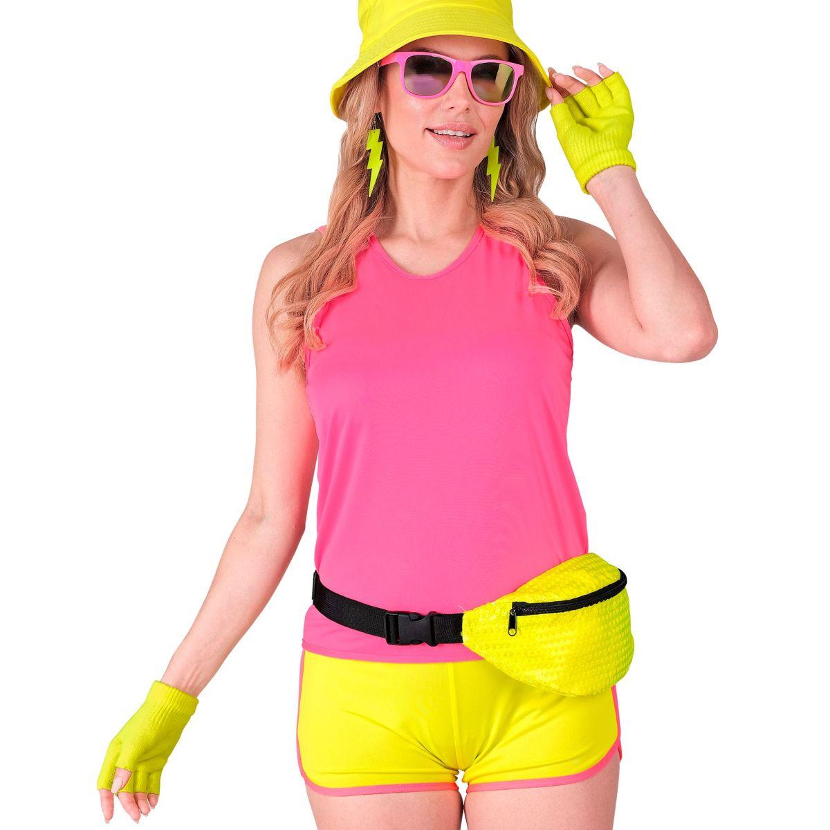 Guanti Corti Giallo Fluo Senza Dita |Widmann