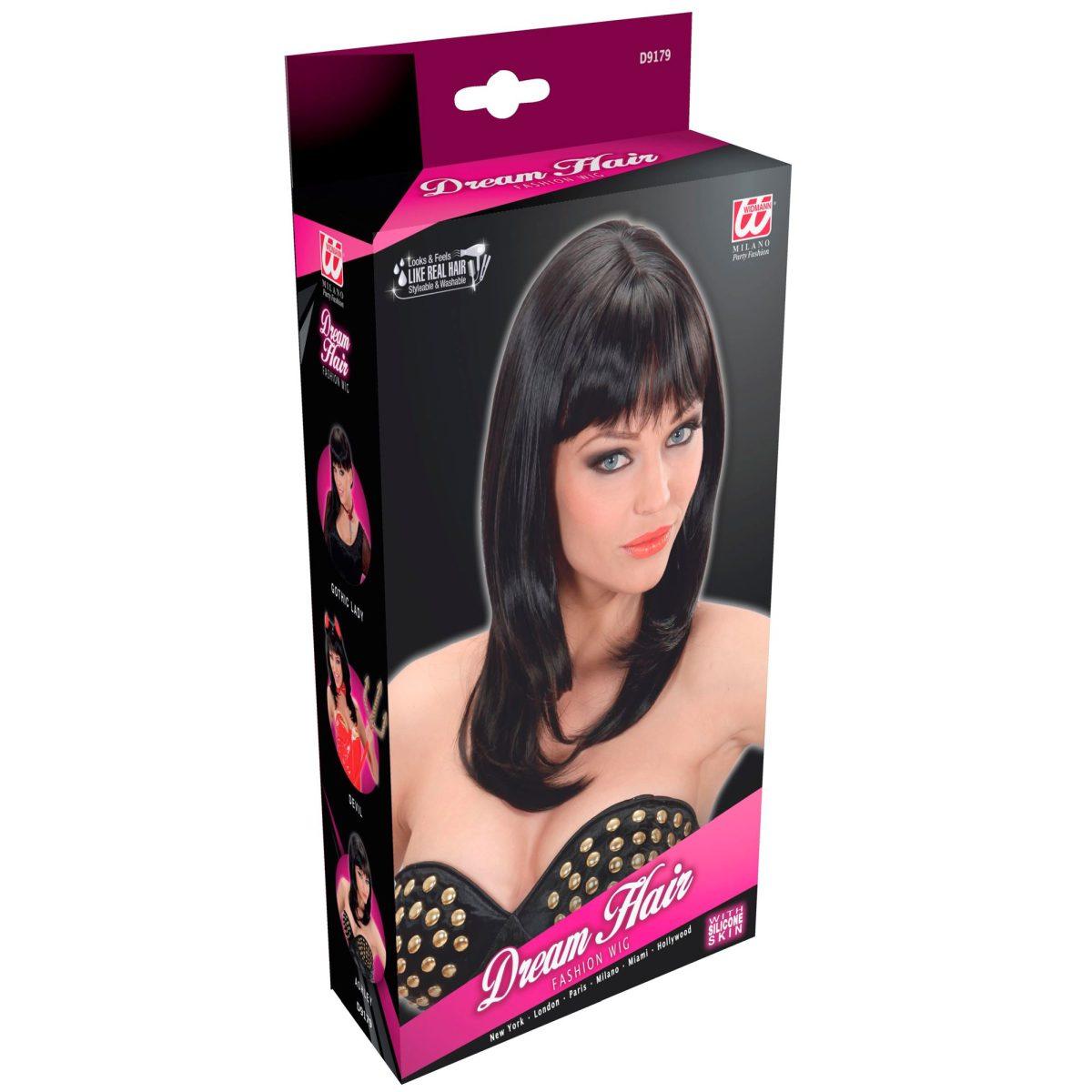 Parrucca Ashley Nera Liscia con Frangia |Widmann