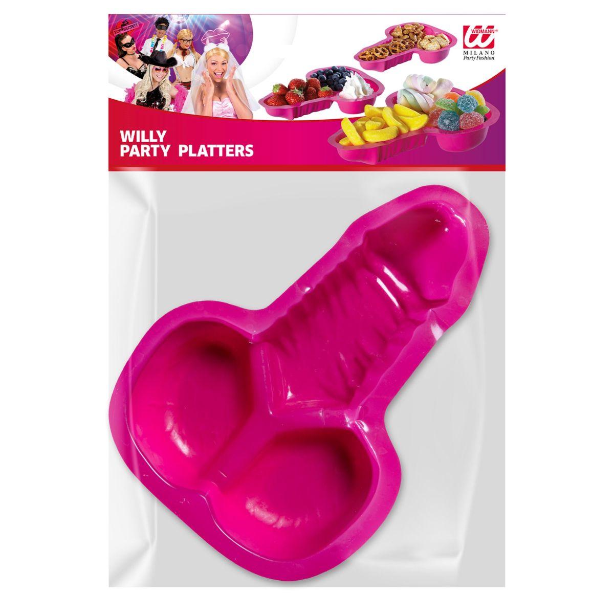Piatti PVC Pene Rosa Set pz.2 |Widmann
